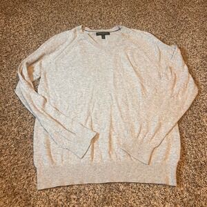 Banana Republic Sweater - Women's Medium - V-Neck,‎ Long Sleeve, Casual Gray Top